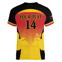 Custom Papua New Guinea Cricket Women V-Neck T-Shirt 2024 Go PNG