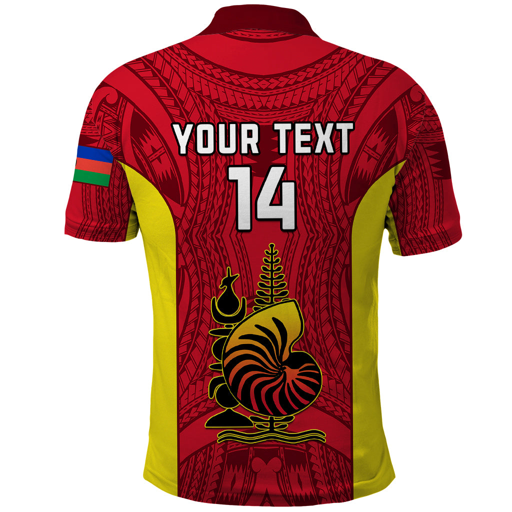 Custom New Caledonia Rugby Polo Shirt Coat Of Arms Mix Polynesian Pattern LT14 - Polynesian Pride