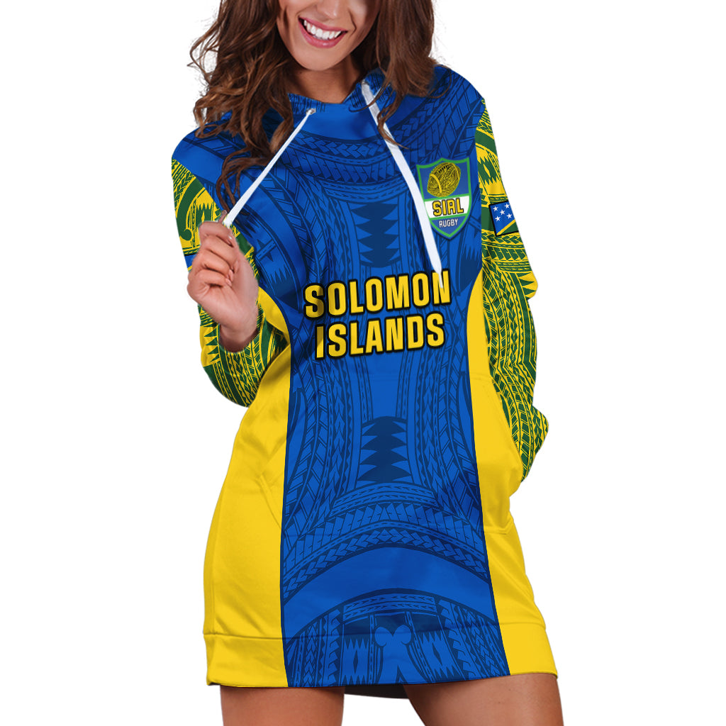Solomon Islands Rugby Hoodie Dress Pacific Go Solies LT14 Blue - Polynesian Pride
