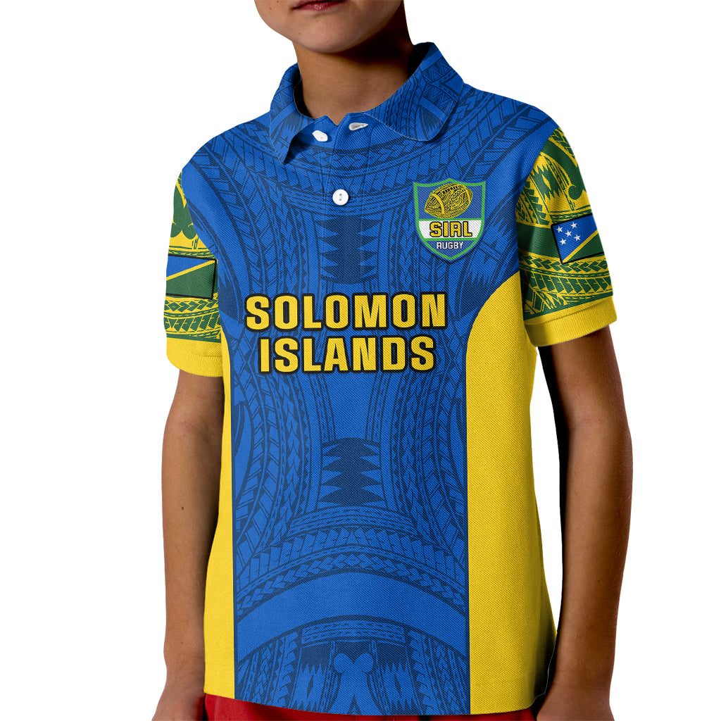 Solomon Islands Rugby Kid Polo Shirt Pacific Go Solies LT14 Kid Blue - Polynesian Pride