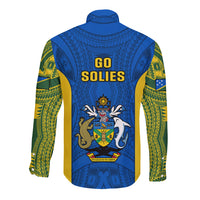 Solomon Islands Rugby Long Sleeve Button Shirt Pacific Go Solies LT14 - Polynesian Pride