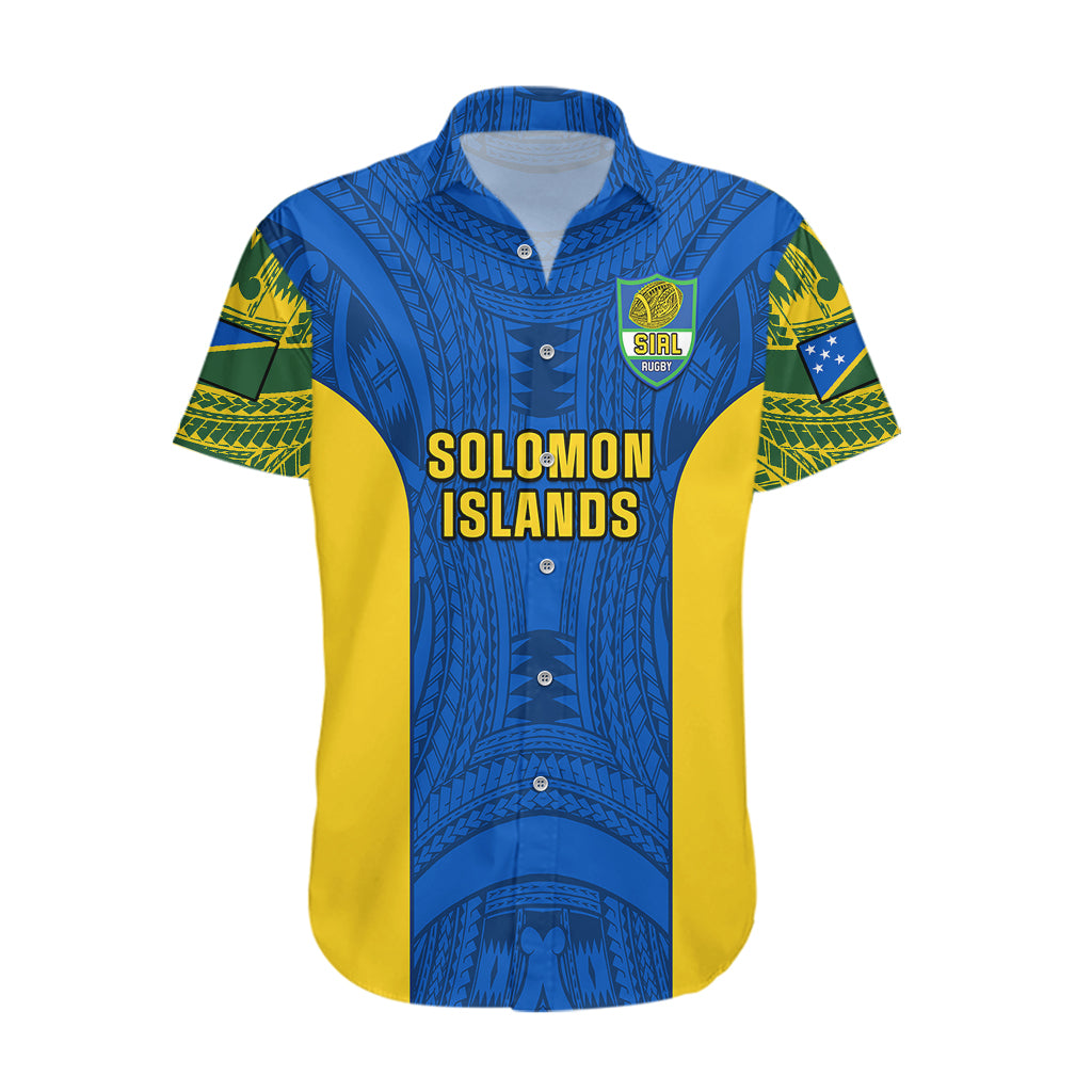 Personalised Solomon Islands Rugby Hawaiian Shirt Pacific Go Solies LT14 Blue - Polynesian Pride