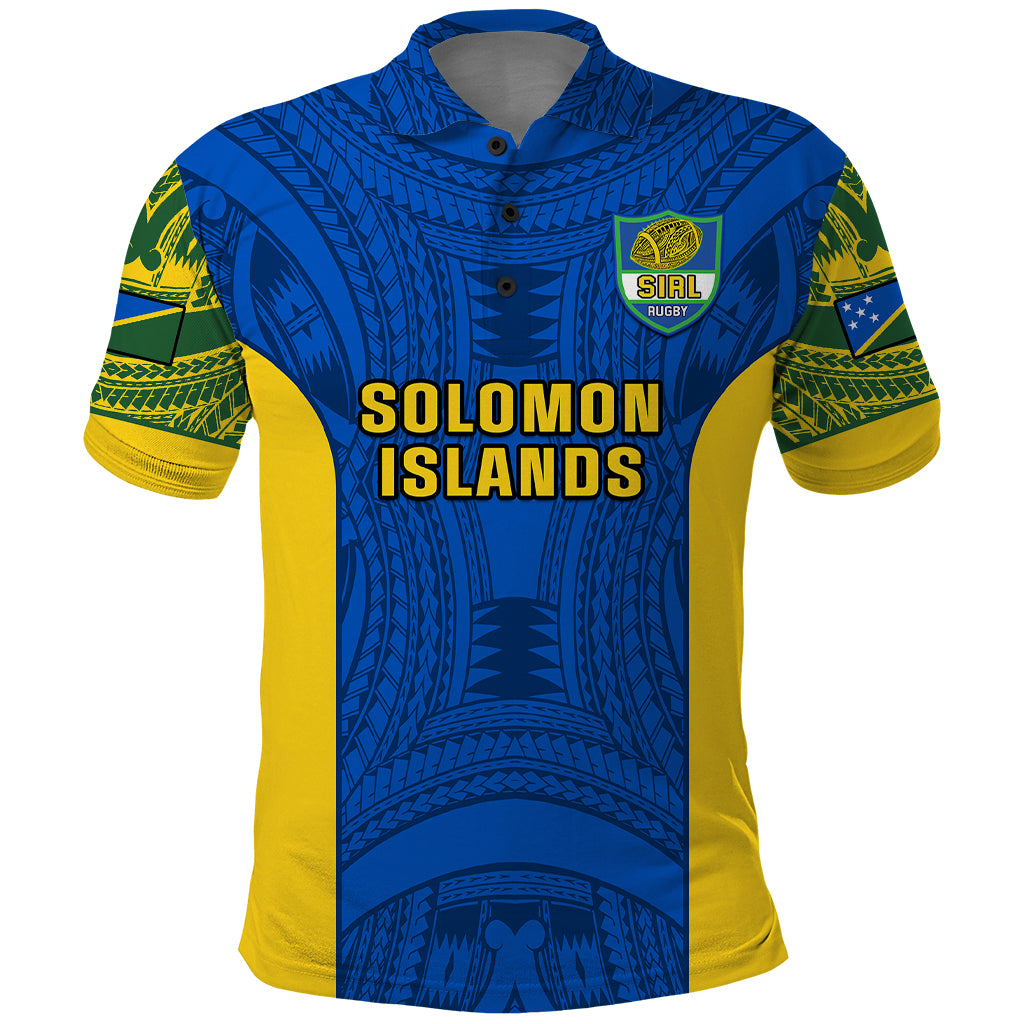 Custom Solomon Islands Rugby Polo Shirt Pacific Go Solies LT14 Blue - Polynesian Pride