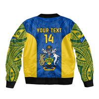 Personalised Solomon Islands Rugby Sleeve Zip Bomber Jacket Pacific Go Solies LT14 - Polynesian Pride