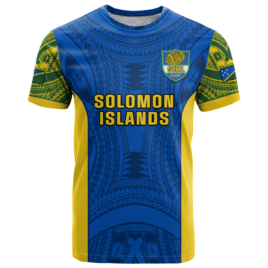 Custom Solomon Islands Rugby T Shirt Pacific Go Solies LT14 Blue - Polynesian Pride