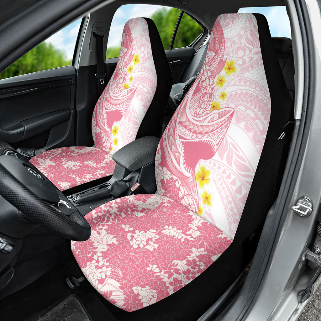 Pink Hawaii Shark Tattoo Car Seat Cover Puakenikeni Lei Plumeria Polynesian Pattern LT14 - Polynesian Pride