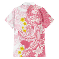 Pink Hawaii Shark Tattoo Hawaiian Shirt Puakenikeni Lei Plumeria Polynesian Pattern LT14 - Polynesian Pride