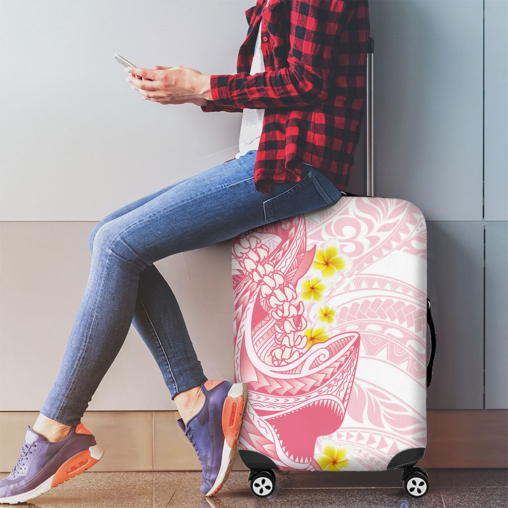 Pink Hawaii Shark Tattoo Luggage Cover Puakenikeni Lei Plumeria Polynesian Pattern LT14 - Polynesian Pride