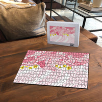 Pink Hawaii Shark Tattoo Puzzle Puakenikeni Lei Plumeria Polynesian Pattern LT14 - Polynesian Pride
