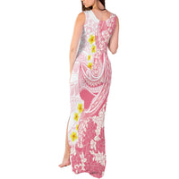 Pink Hawaii Shark Tattoo Tank Maxi Dress Puakenikeni Lei Plumeria Polynesian Pattern LT14 - Polynesian Pride