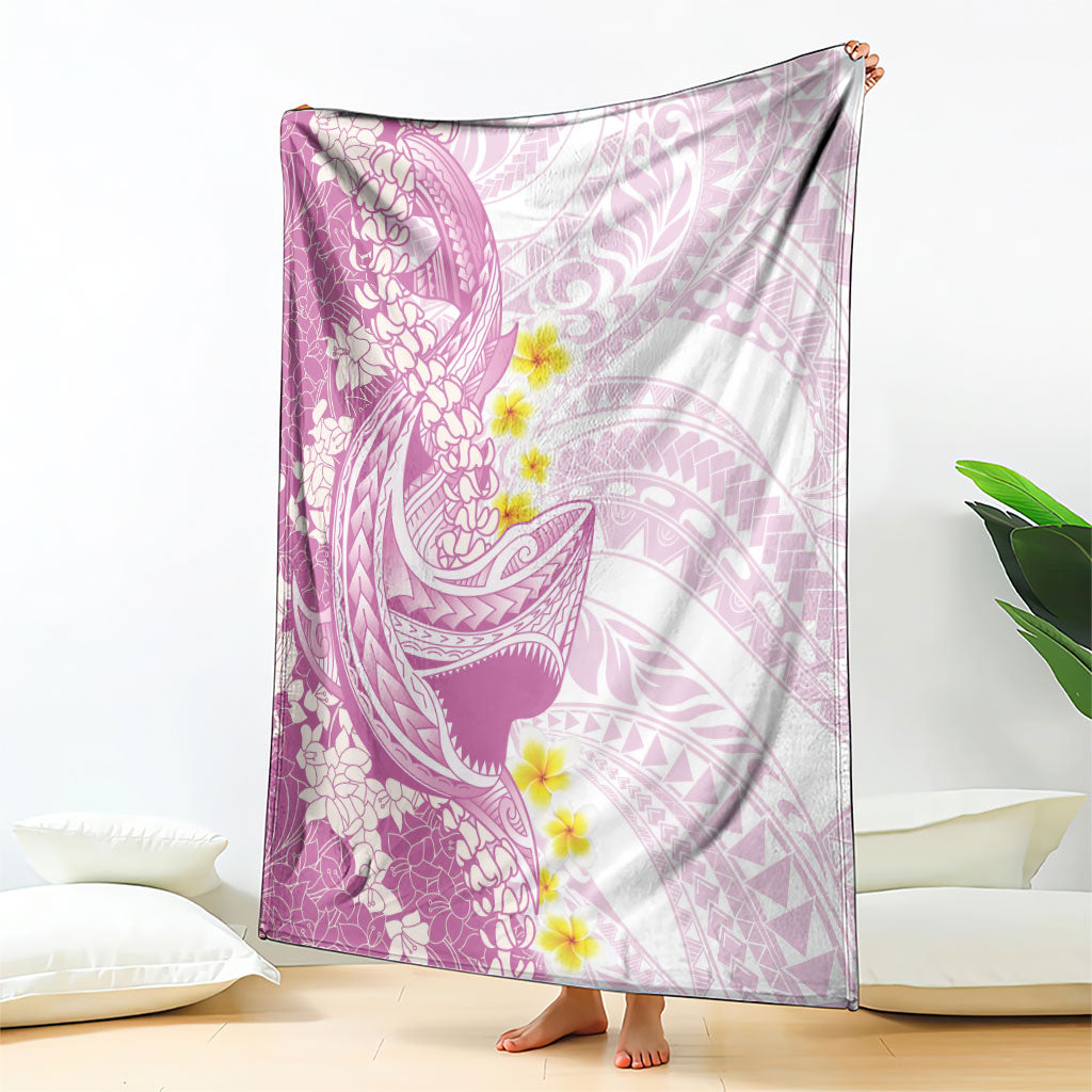 Purple Hawaii Shark Tattoo Blanket Puakenikeni Lei Plumeria Polynesian Pattern LT14 - Polynesian Pride