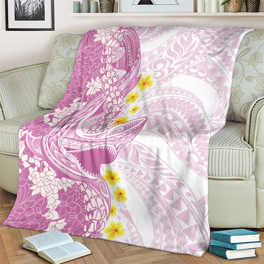 Purple Hawaii Shark Tattoo Blanket Puakenikeni Lei Plumeria Polynesian Pattern LT14 - Polynesian Pride