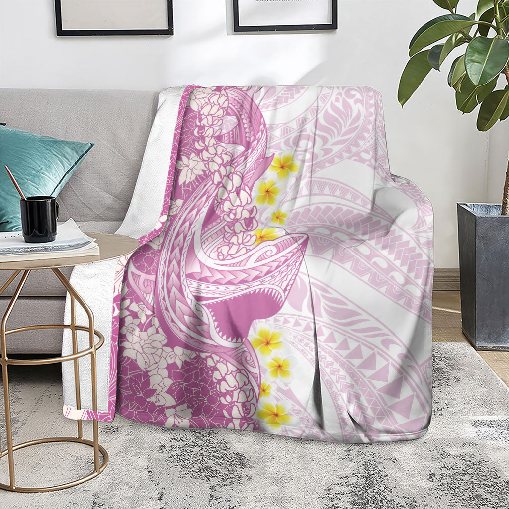 Purple Hawaii Shark Tattoo Blanket Puakenikeni Lei Plumeria Polynesian Pattern LT14 - Polynesian Pride