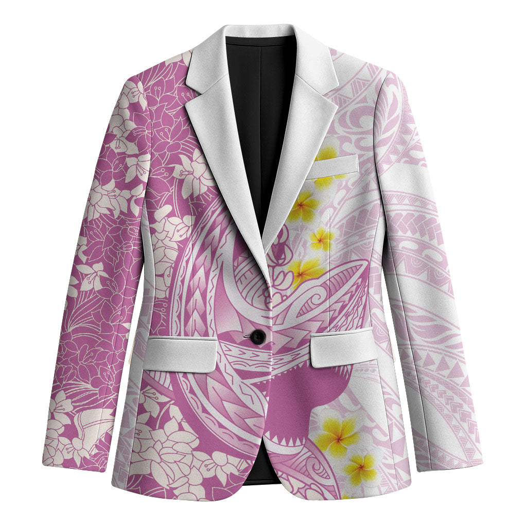 Purple Hawaii Shark Tattoo Blazer Puakenikeni Lei Plumeria Polynesian Pattern LT14 Unisex Purple - Polynesian Pride