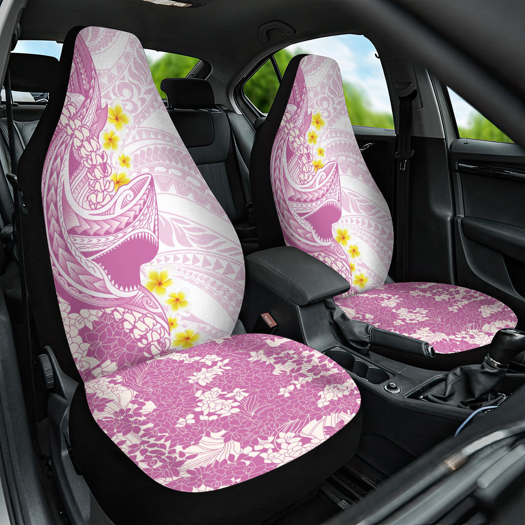 Purple Hawaii Shark Tattoo Car Seat Cover Puakenikeni Lei Plumeria Polynesian Pattern