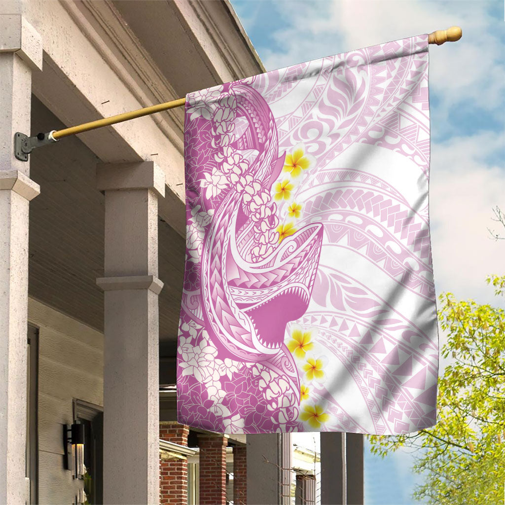 Purple Hawaii Shark Tattoo Garden Flag Puakenikeni Lei Plumeria Polynesian Pattern LT14 House Flag Purple - Polynesian Pride