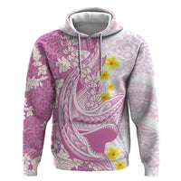 Purple Hawaii Shark Tattoo Hoodie Puakenikeni Lei Plumeria Polynesian Pattern LT14 Pullover Hoodie Purple - Polynesian Pride