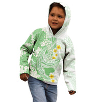 Green Hawaii Shark Tattoo Kid Hoodie Puakenikeni Lei Plumeria Polynesian Pattern LT14 - Polynesian Pride
