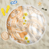 Orange Hawaii Shark Tattoo Beach Blanket Puakenikeni Lei Plumeria Polynesian Pattern LT14 One Size 150cm Orange - Polynesian Pride