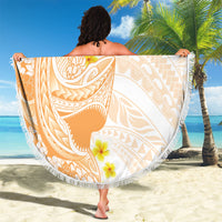 Orange Hawaii Shark Tattoo Beach Blanket Puakenikeni Lei Plumeria Polynesian Pattern LT14 - Polynesian Pride