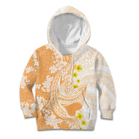 Orange Hawaii Shark Tattoo Kid Hoodie Puakenikeni Lei Plumeria Polynesian Pattern LT14 Hoodie Orange - Polynesian Pride