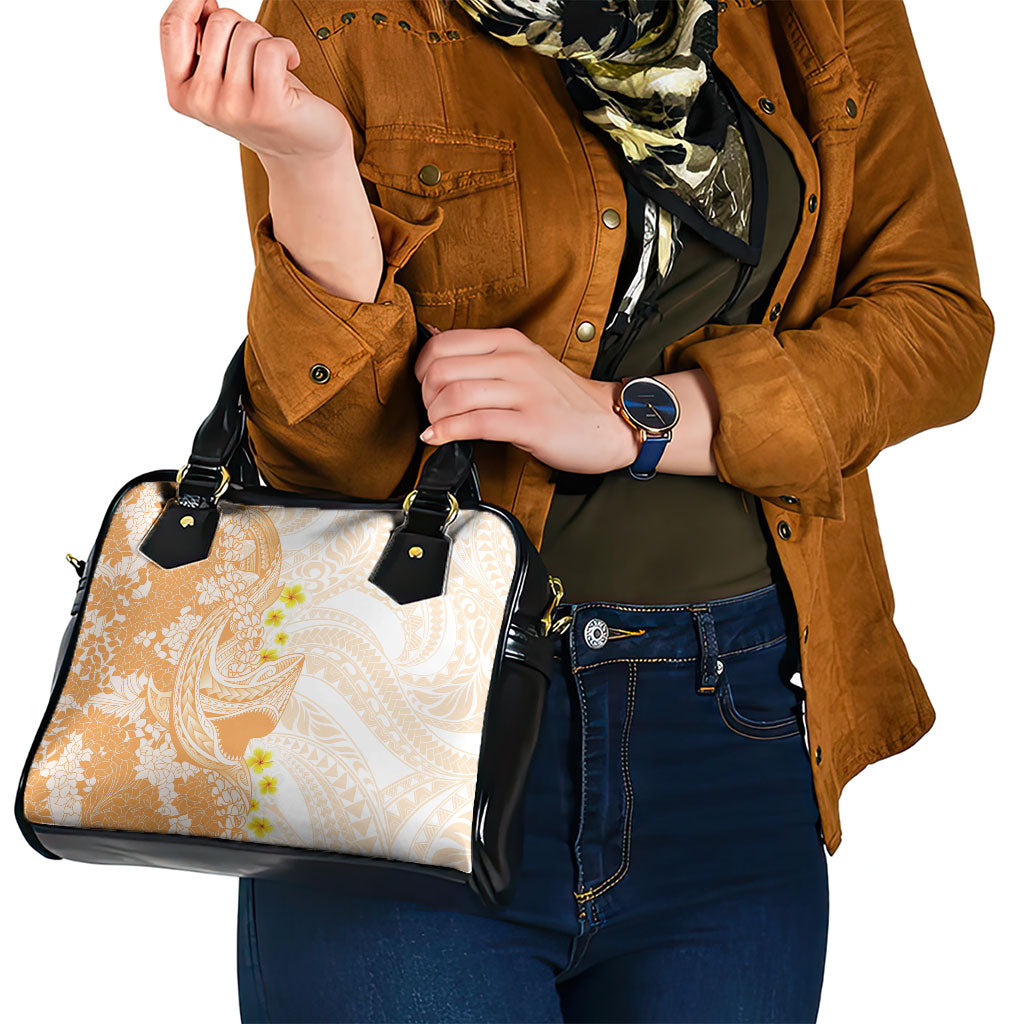 Orange Hawaii Shark Tattoo Shoulder Handbag Puakenikeni Lei Plumeria Polynesian Pattern LT14 - Polynesian Pride