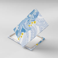 Blue Hawaii Shark Tattoo Canvas Wall Art Puakenikeni Lei Plumeria Polynesian Pattern LT14 With Frame Blue - Polynesian Pride