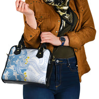 Blue Hawaii Shark Tattoo Shoulder Handbag Puakenikeni Lei Plumeria Polynesian Pattern LT14 - Polynesian Pride