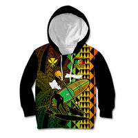 Paddle Board Hawaii Kid Hoodie Molokai 2 Oahu World Championships Kakau Pattern LT14 Hoodie Black - Polynesian Pride