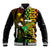 Personalised Paddle Board Hawaii Baseball Jacket Molokai 2 Oahu World Championships Kakau Pattern LT14 Unisex Black - Polynesian Pride