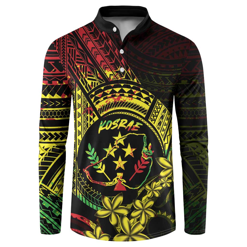 Reggae Kosrae Liberation Day Button Sweatshirt September 8 Polynesian Tattoo - Polynesian Pride