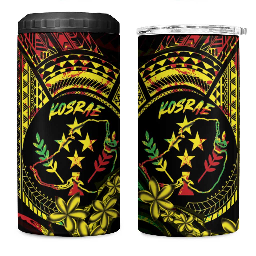 Reggae Kosrae Liberation Day 4 in 1 Can Cooler Tumbler September 8 Polynesian Tattoo - Polynesian Pride