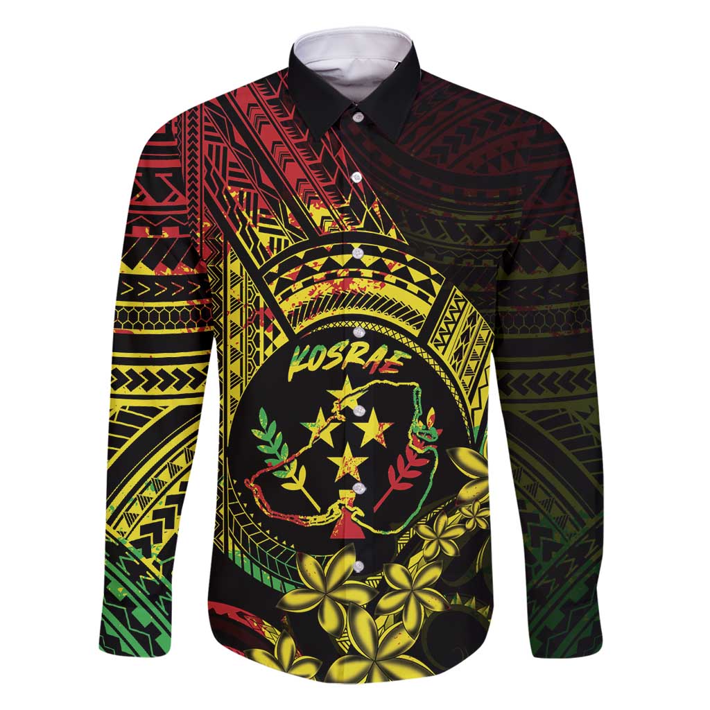 Reggae Kosrae Liberation Day Family Matching Long Sleeve Bodycon Dress and Hawaiian Shirt September 8 Polynesian Tattoo - Polynesian Pride