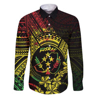 Reggae Kosrae Liberation Day Family Matching Long Sleeve Bodycon Dress and Hawaiian Shirt September 8 Polynesian Tattoo - Polynesian Pride