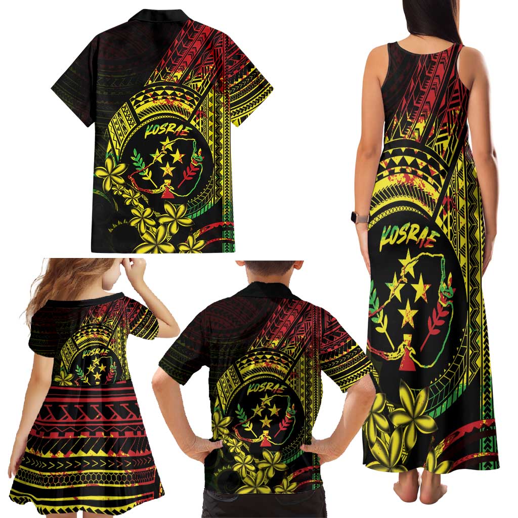 Reggae Kosrae Liberation Day Family Matching Tank Maxi Dress and Hawaiian Shirt September 8 Polynesian Tattoo - Polynesian Pride