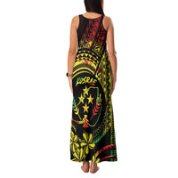 Reggae Kosrae Liberation Day Family Matching Tank Maxi Dress and Hawaiian Shirt September 8 Polynesian Tattoo - Polynesian Pride