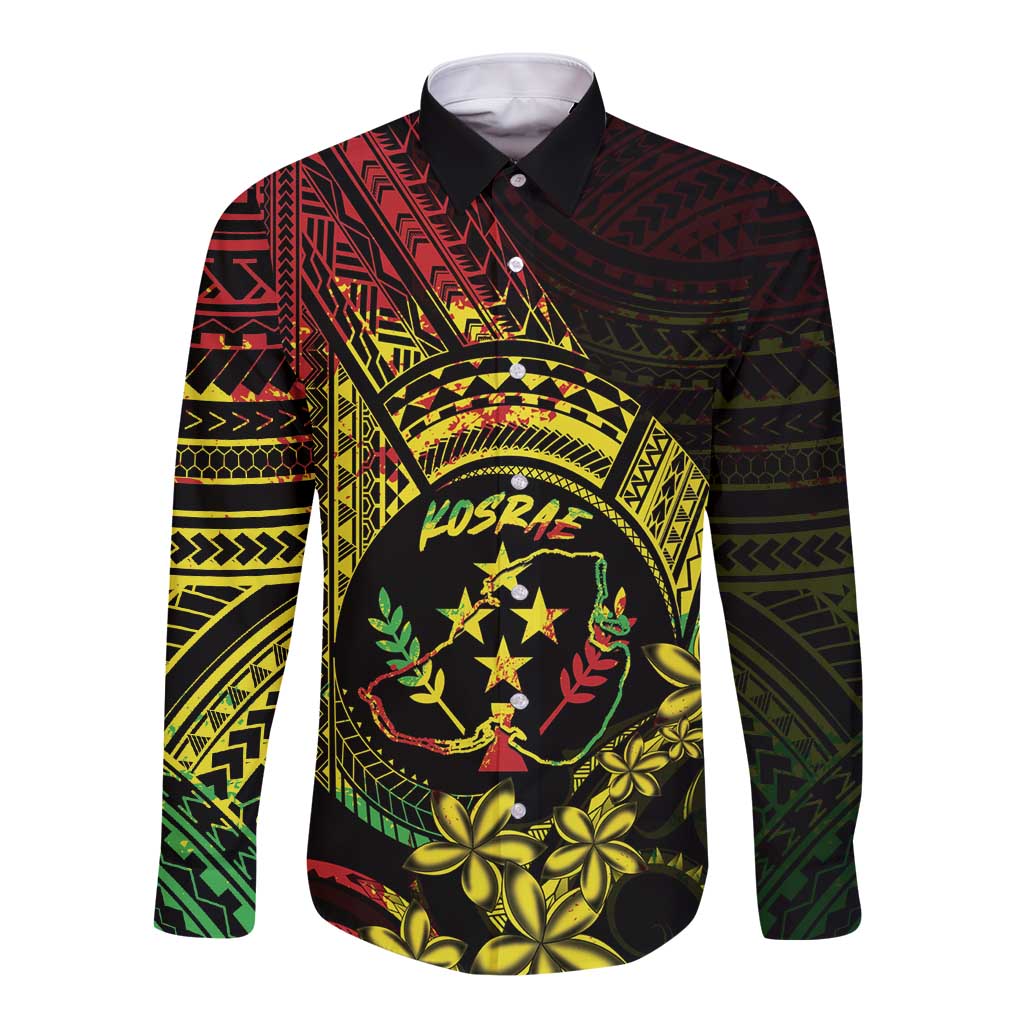 Reggae Kosrae Liberation Day Long Sleeve Button Shirt September 8 Polynesian Tattoo LT14 Unisex Reggae - Polynesian Pride