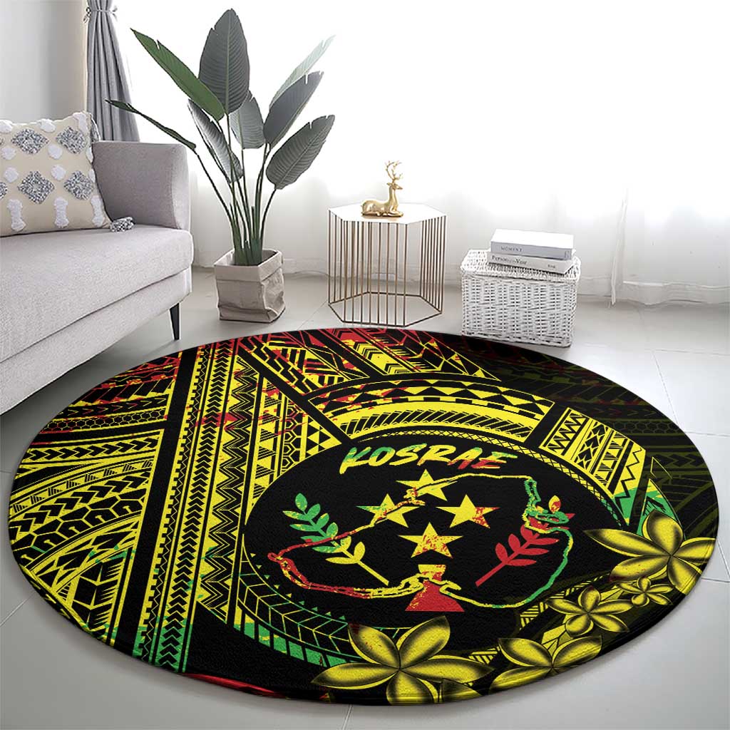 Reggae Kosrae Liberation Day Round Carpet September 8 Polynesian Tattoo - Polynesian Pride