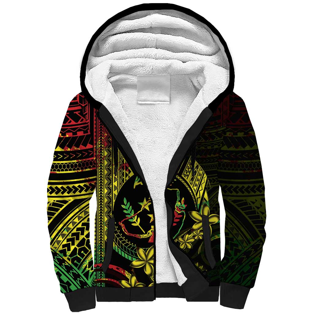 Reggae Kosrae Liberation Day Sherpa Hoodie September 8 Polynesian Tattoo LT14 Unisex Reggae - Polynesian Pride