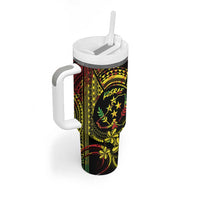 Reggae Kosrae Liberation Day Tumbler With Handle September 8 Polynesian Tattoo - Polynesian Pride