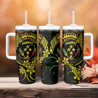 Reggae Kosrae Liberation Day Tumbler With Handle September 8 Polynesian Tattoo - Polynesian Pride