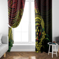 Reggae Kosrae Liberation Day Window Curtain September 8 Polynesian Tattoo - Polynesian Pride