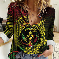 Reggae Kosrae Liberation Day Women Casual Shirt September 8 Polynesian Tattoo - Polynesian Pride