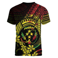 Reggae Kosrae Liberation Day Women V-Neck T-Shirt September 8 Polynesian Tattoo - Polynesian Pride