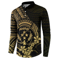 Gold Kosrae Liberation Day Button Sweatshirt September 8 Polynesian Tattoo - Polynesian Pride