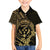 Gold Kosrae Liberation Day Family Matching Off The Shoulder Long Sleeve Dress and Hawaiian Shirt September 8 Polynesian Tattoo - Polynesian Pride