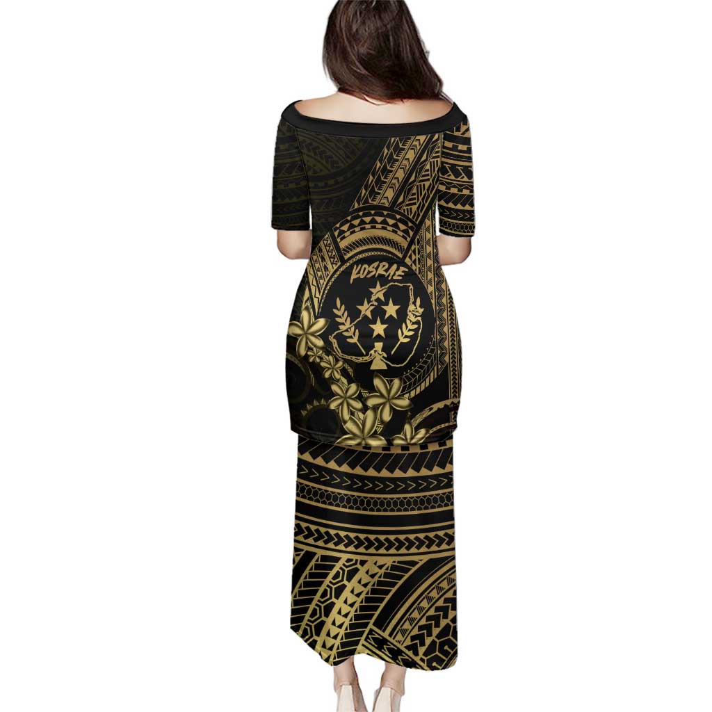 Gold Kosrae Liberation Day Family Matching Puletasi and Hawaiian Shirt September 8 Polynesian Tattoo - Polynesian Pride