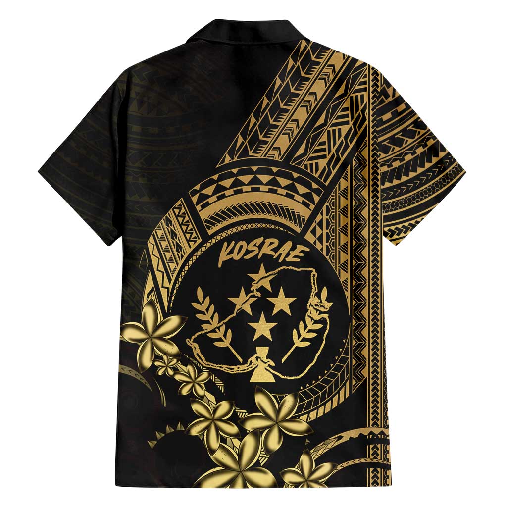 Gold Kosrae Liberation Day Family Matching Short Sleeve Bodycon Dress and Hawaiian Shirt September 8 Polynesian Tattoo - Polynesian Pride