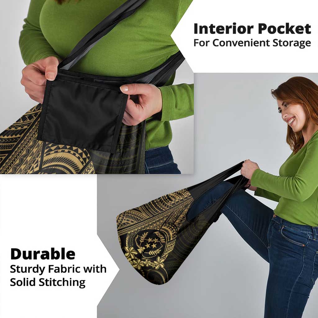 Gold Kosrae Liberation Day Grocery Bag September 8 Polynesian Tattoo - Polynesian Pride