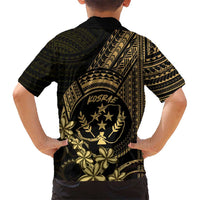 Gold Kosrae Liberation Day Hawaiian Shirt September 8 Polynesian Tattoo - Polynesian Pride